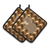 Caroline'S Treasures Bb7030Pthd Bear Pair Of Pot Holders, 7.5 X 7.5, Multicolor