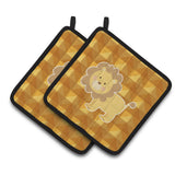 Caroline'S Treasures Bb7032Pthd Lion Pair Of Pot Holders, 7.5 X 7.5, Multicolor