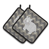 Caroline'S Treasures Bb7033Pthd Rhinoceros Pair Of Pot Holders, 7.5 X 7.5, Multicolor
