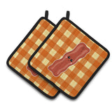Caroline'S Treasures Bb7043Pthd Bacon Face Pair Of Pot Holders, 7.5 X 7.5, Multicolor