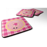 Caroline'S Treasures Donut Face Foam Coaster Set Of 4, 3.5, Multicolor