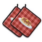 Caroline'S Treasures Bb7049Pthd Pancake Face Pair Of Pot Holders, 7.5 X 7.5, Multicolor