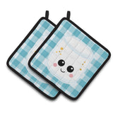 Caroline'S Treasures Bb7056Pthd Marshmellow Face Pair Of Pot Holders, 7.5 X 7.5, Multicolor