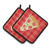 Caroline'S Treasures Bb7057Pthd Slice Of Pizza Pair Of Pot Holders, 7.5 X 7.5, Multicolor