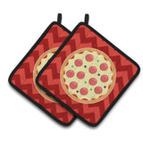 Caroline'S Treasures Bb7058Pthd Large Pizza Pair Of Pot Holders, 7.5 X 7.5, Multicolor
