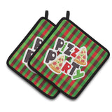 Caroline'S Treasures Bb7059Pthd Pizza Party Pair Of Pot Holders, 7.5 X 7.5, Multicolor