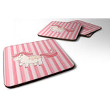 Caroline'S Treasures Little Pink Pony Foam Coaster Set Of 4, 3.5, Multicolor