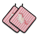 Caroline'S Treasures Bb7060Pthd Little Pink Pony Pair Of Pot Holders, 7.5 X 7.5, Multicolor