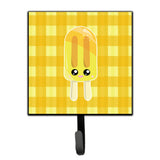Caroline'S Treasures Ice Pop Popcicle Face Gingham Yellow Wall Hook, Small, Multicolor