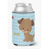 Caroline'S Treasures Puppy On Blue Bones Can Or Bottle Hugger, Can Hugger, Multicolor