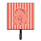 Caroline'S Treasures Rabbit On Pink Stripes Wall Hook, Small, Multicolor