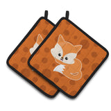Caroline'S Treasures Bb7086Pthd Baby Fox Polkadot Pair Of Pot Holders, 7.5 X 7.5, Multicolor
