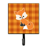 Caroline'S Treasures Baby Fox Gingham Wall Hook, Small, Multicolor