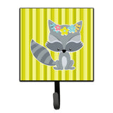 Caroline'S Treasures Raccoon With Flowers Wall Hook, Small, Multicolor