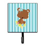 Caroline'S Treasures Bear With Flowers Wall Hook, Small, Multicolor
