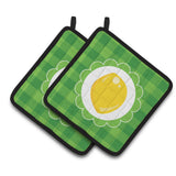 Caroline'S Treasures Lemon Pair Of Pot Holders, 7.5 X 7.5, Multicolor