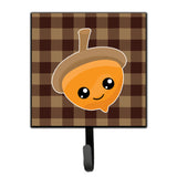 Caroline'S Treasures Fall Acorn On Gingham Wall Hook, Small, Multicolor
