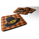 Caroline'S Treasures Thanksgiving Pilgrim Hat Foam Coaster Set Of 4, 3.5, Multicolor