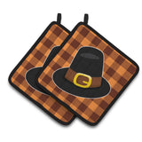 Caroline'S Treasures Bb7112Pthd Thanksgiving Pilgrim Hat Pair Of Pot Holders, 7.5 X 7.5, Multicolor