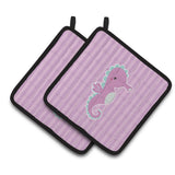 Caroline'S Treasures Bb7119Pthd Seahorse Pair Of Pot Holders, 7.5 X 7.5, Multicolor