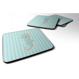 Caroline'S Treasures Bb7124Fc Seahorse Foam Coaster Set Of 4, 3.5, Multicolor