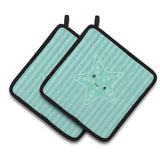 Caroline'S Treasures Bb7127Pthd Starfish Pair Of Pot Holders, 7.5 X 7.5, Multicolor