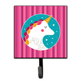 Caroline'S Treasures Unicorn Pink Stripes Wall Hook, Small, Multicolor