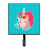 Caroline'S Treasures Unicorn Blue Stripes Wall Hook, Small, Multicolor