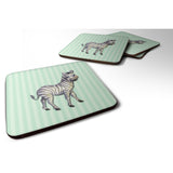 Caroline'S Treasures Bb7143Fc Zebra Foam Coaster Set Of 4, 3.5, Multicolor