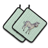 Caroline'S Treasures Bb7143Pthd Zebra Pair Of Pot Holders, 7.5 X 7.5, Multicolor