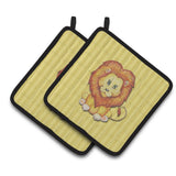 Caroline'S Treasures Bb7146Pthd Lion Pair Of Pot Holders, 7.5 X 7.5, Multicolor