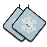 Caroline'S Treasures Bb7149Pthd Weather Snowflake Face Pair Of Pot Holders, 7.5 X 7.5, Multicolor