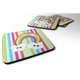 Caroline'S Treasures Weather Rainbow Face Foam Coaster Set Of 4, 3.5, Multicolor