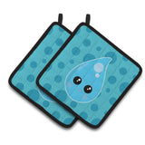 Caroline'S Treasures Bb7153Pthd Weather Rain Drop Face Pair Of Pot Holders, 7.5 X 7.5, Multicolor