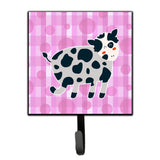 Caroline'S Treasures Cow On Pink Polkadots Wall Hook, Small, Multicolor
