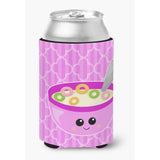 Caroline'S Treasures Pink Bowl Of Cereal Can Or Bottle Hugger, Can Hugger, Multicolor