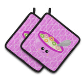 Caroline'S Treasures Bb7163Pthd Pink Bowl Of Cereal Pair Of Pot Holders, 7.5 X 7.5, Multicolor