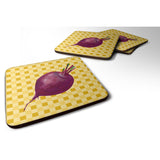 Caroline'S Treasures Beet Root On Basketweave Decorative Coasters, 3.5, Multicolor
