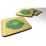Caroline'S Treasures Cabbage On Basketweave Decorative Coasters, 3.5, Multicolor