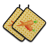 Caroline'S Treasures Carrots On Basketweave Decorated Pot Holder, 7.5Hx7.5W, Multicolor