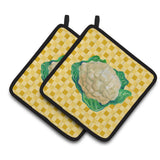 Caroline'S Treasures Cauliflower On Basketweave Decorated Pot Holder, 7.5Hx7.5W, Multicolor