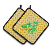 Caroline'S Treasures Celery On Basketweave Decorated Pot Holder, 7.5Hx7.5W, Multicolor