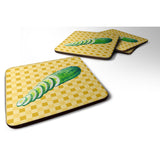 Caroline'S Treasures Cucumber On Basketweave Decorative Coasters, 3.5, Multicolor