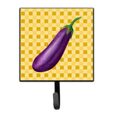 Caroline'S Treasures Eggplant On Basketweave Wall Hook, Small, Multicolor