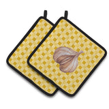 Caroline'S Treasures Garlic On Basketweave Decorated Pot Holder, 7.5Hx7.5W, Multicolor