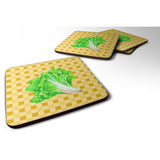 Caroline'S Treasures Lettuce On Basketweave Decorative Coasters, 3.5, Multicolor