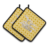 Caroline'S Treasures Oyster Mushrooms On Basketweave Decorated Pot Holder, 7.5Hx7.5W, Multicolor