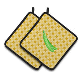 Caroline'S Treasures Peas On Basketweave Decorated Pot Holder, 7.5Hx7.5W, Multicolor