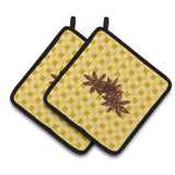 Caroline'S Treasures Star Anise On Basketweave Decorated Pot Holder, 7.5Hx7.5W, Multicolor