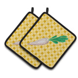Caroline'S Treasures White Radish On Basketweave Decorated Pot Holder, 7.5Hx7.5W, Multicolor